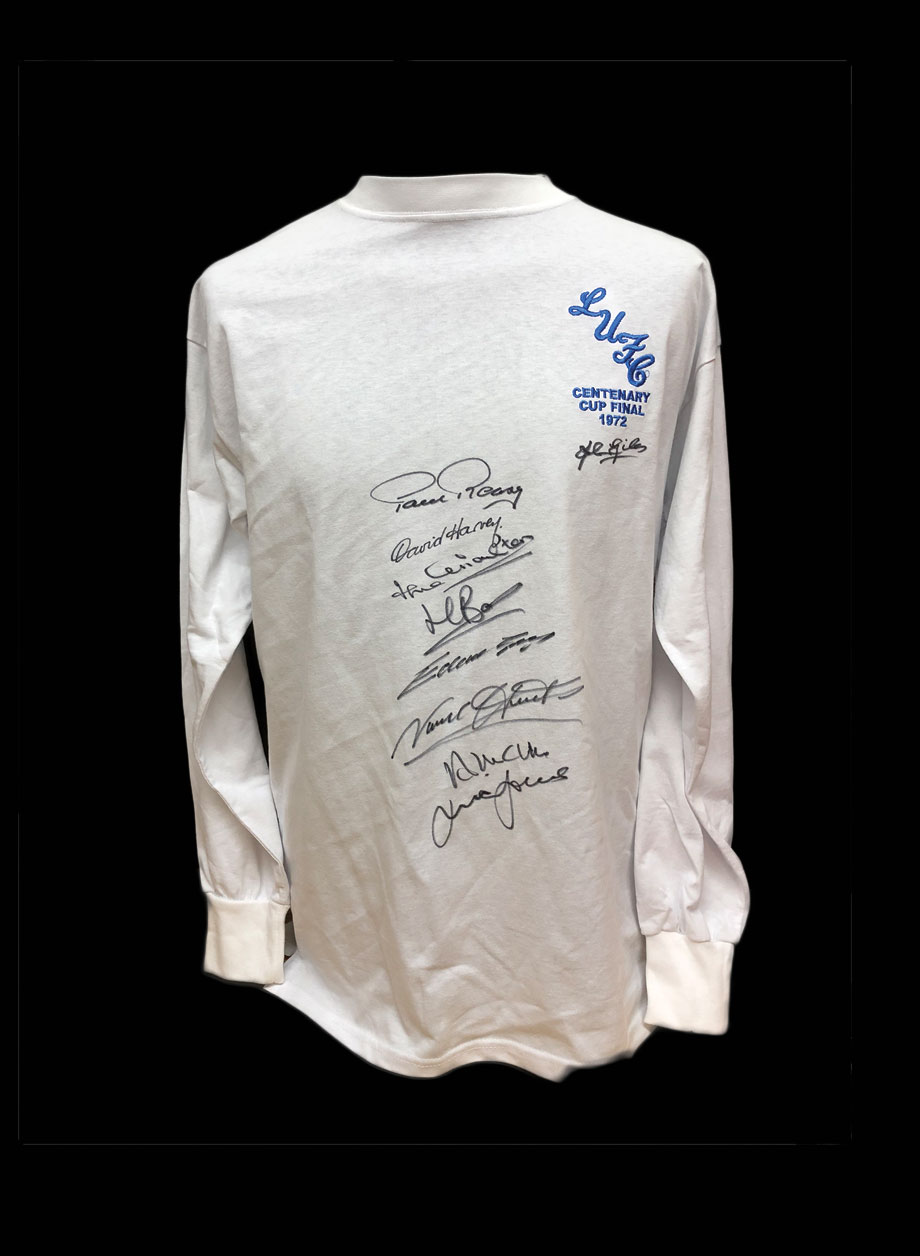 Leeds United 1972 FA Cup Final shirt signed by 9 - Unframed + PS0.00