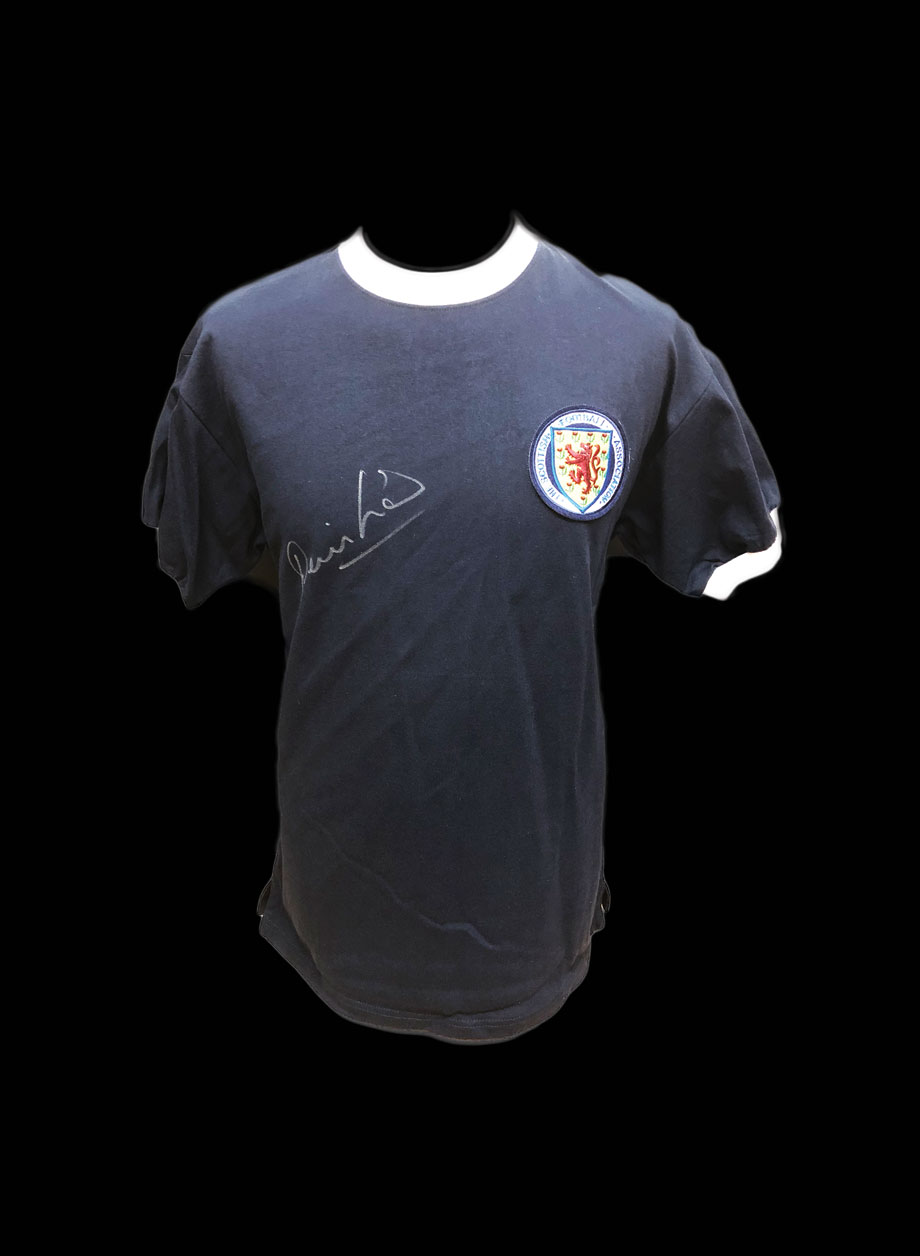 Denis Law signed Scotland shirt - Unframed + PS0.00