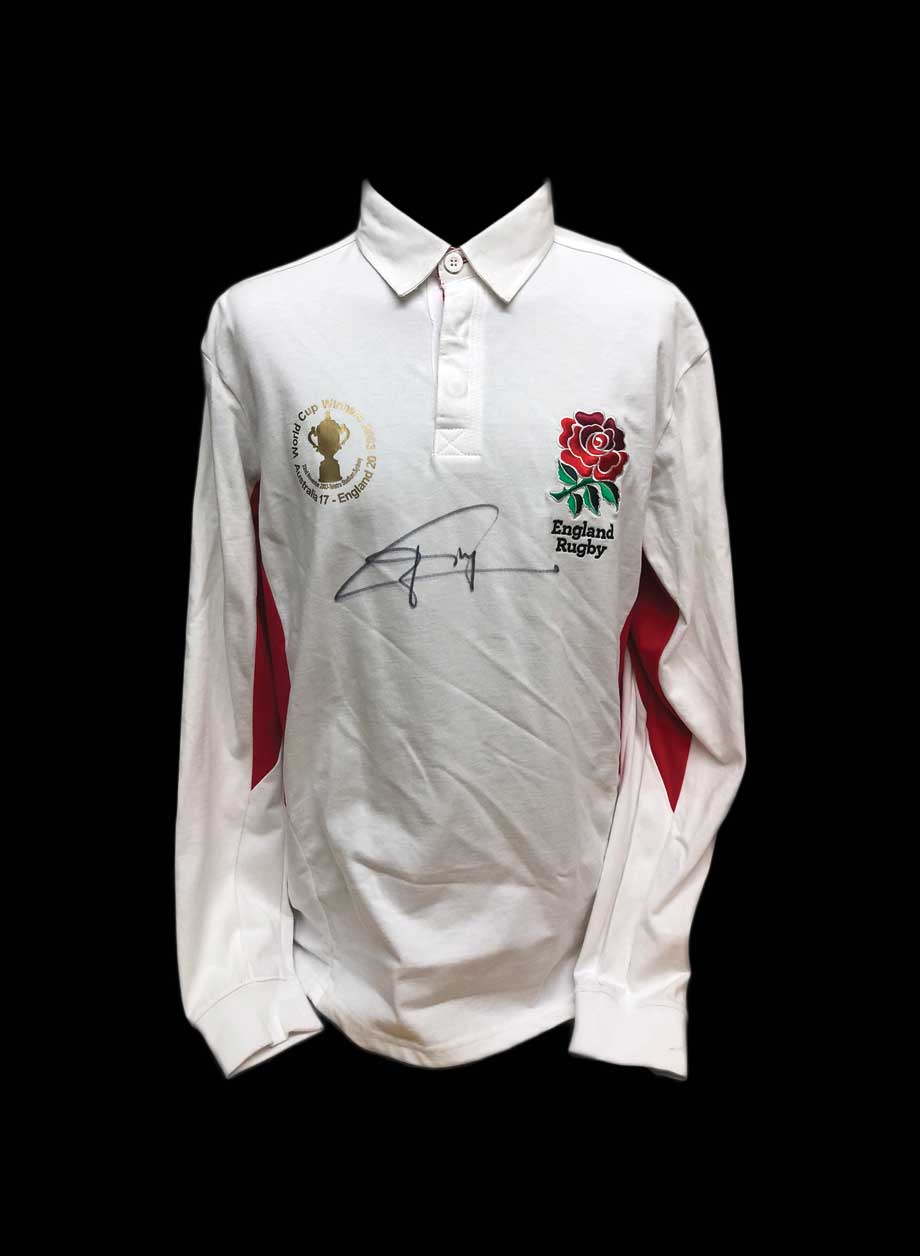 Jonny Wilkinson signed England Rugby shirt with 2003 World Cup Final patch - Unframed + PS0.00