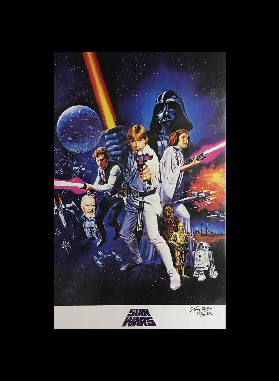 Kenny Baker R2-D2 signed Star Wars A New Hope poster - Unframed + PS0.00