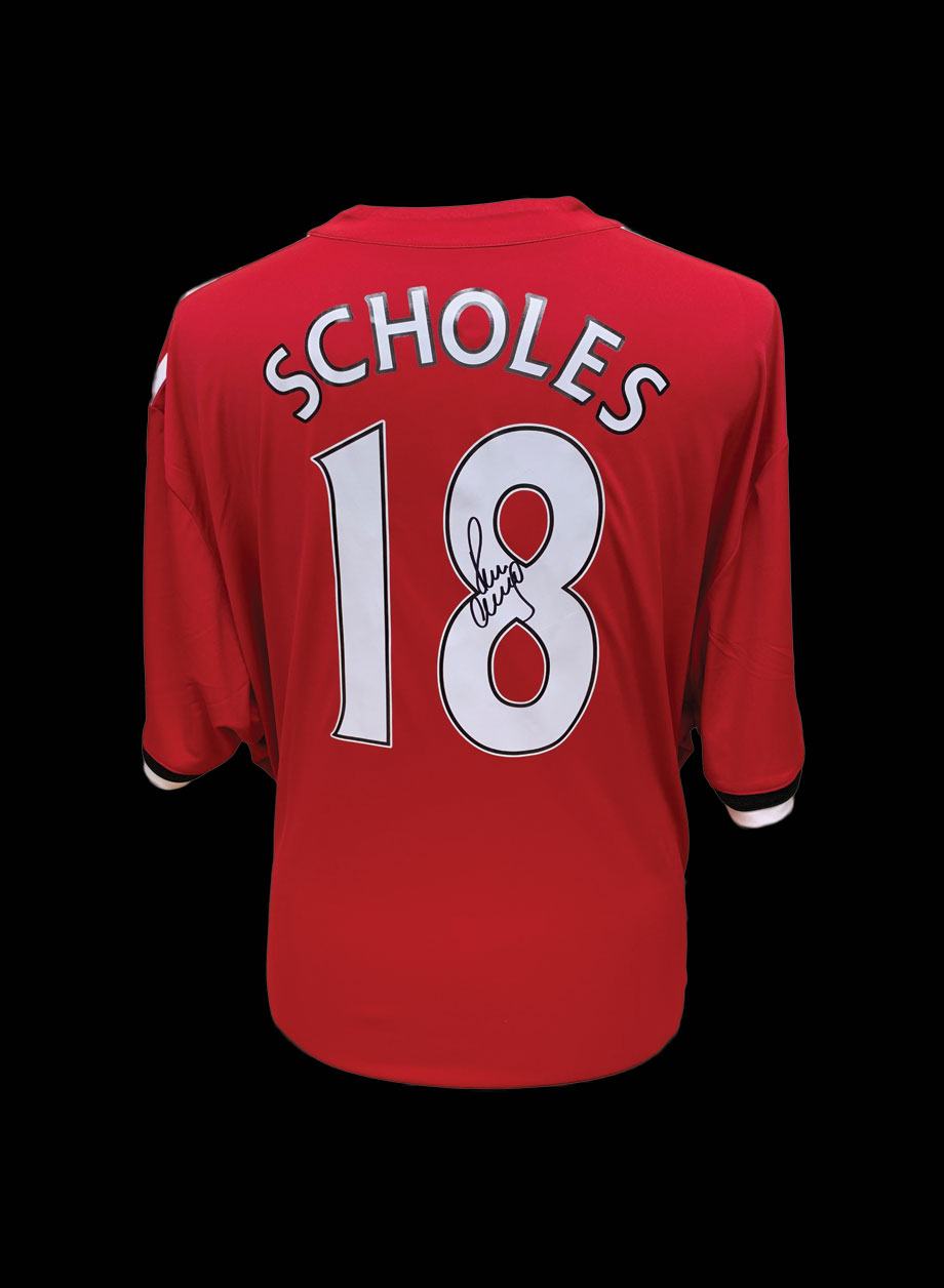 Paul Scholes signed Manchester United 18 shirt - Unframed + PS0.00