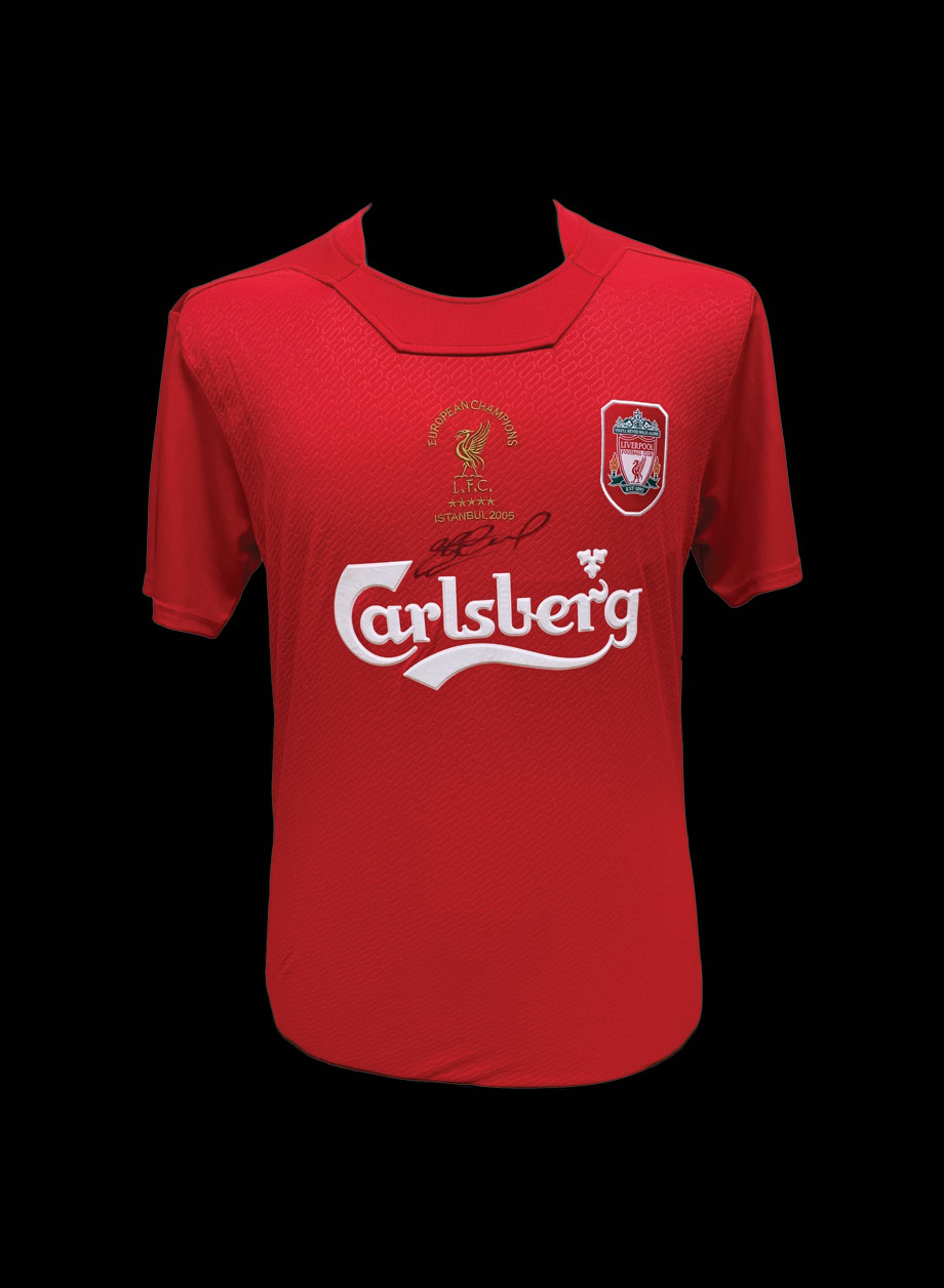 Steven Gerrard Signed Liverpool 2005 Champions League Final shirt - Framed + PS95.00