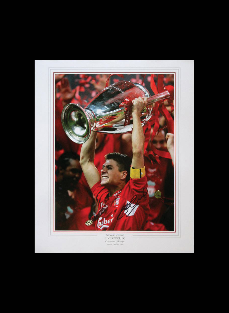 Steven Gerrard Signed Liverpool 2005 Champions League Final photo - Unframed + PS0.00