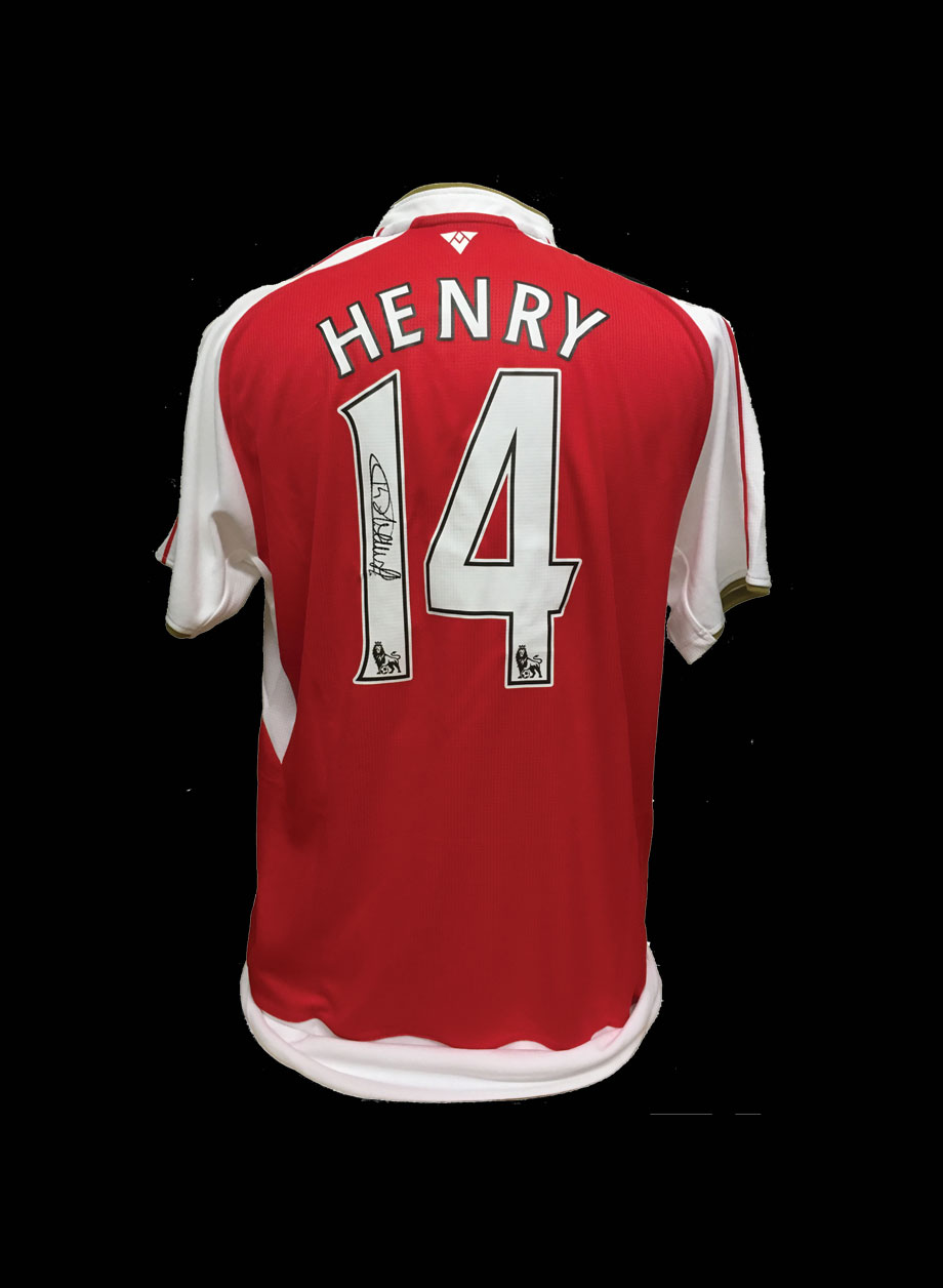 Thierry Henry dedicated & signed Arsenal shirt - Framed + PS95.00