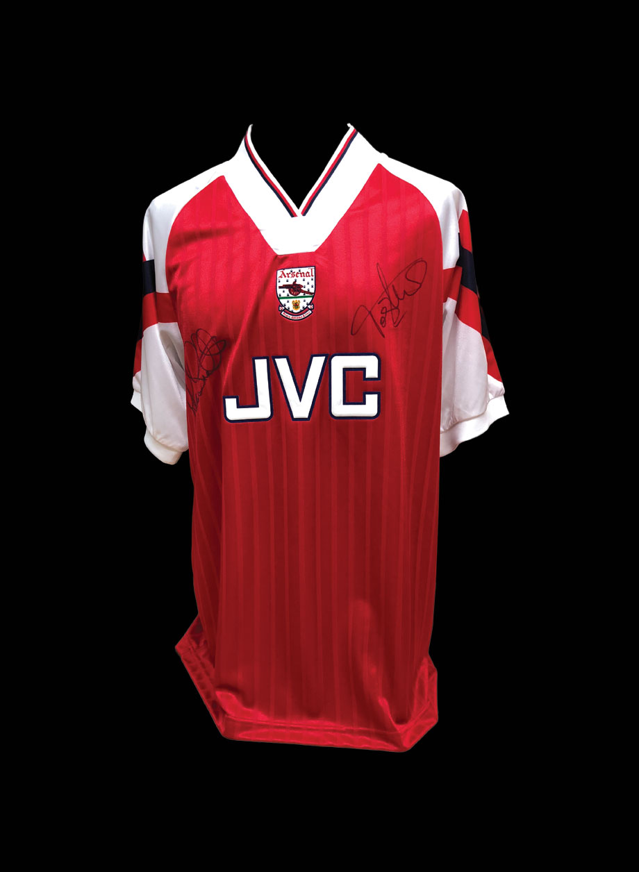 Tony Adams & Alan Smith dual signed Arsenal 1994 shirt. - Framed + PS95.00