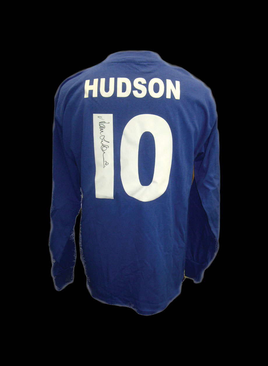 Alan Husdon signed Chelsea shirt - Unframed + PS0.00
