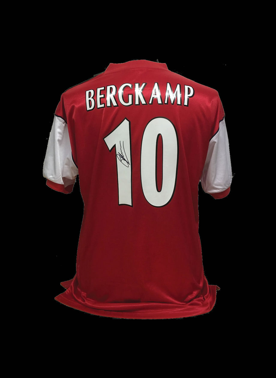 Dennis Bergkamp signed Arsenal shirt - Unframed + PS0.00
