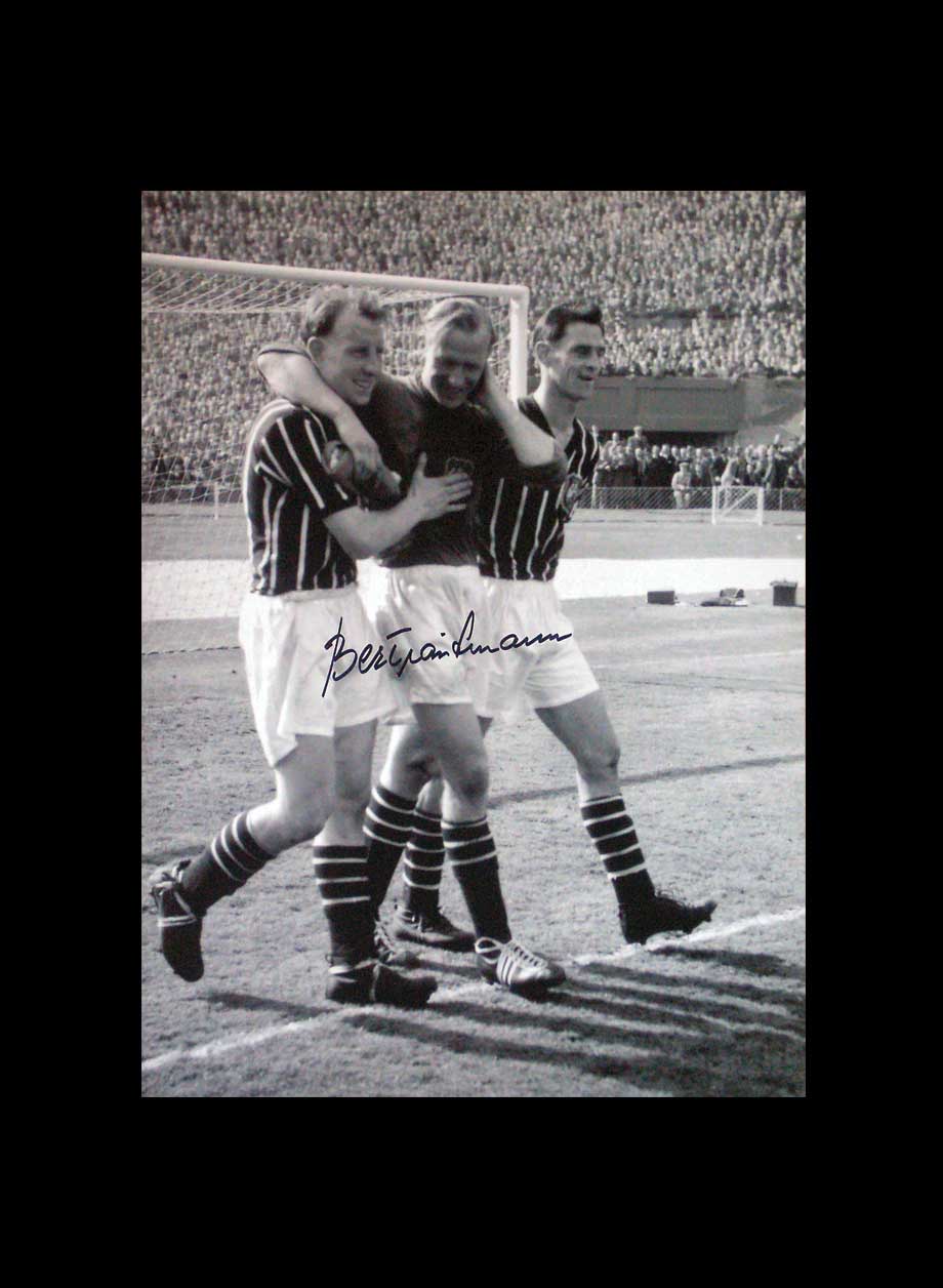 Bert Trautmann signed 1956 FA Cup Final photo (1) - Premium Framing + PS45.00