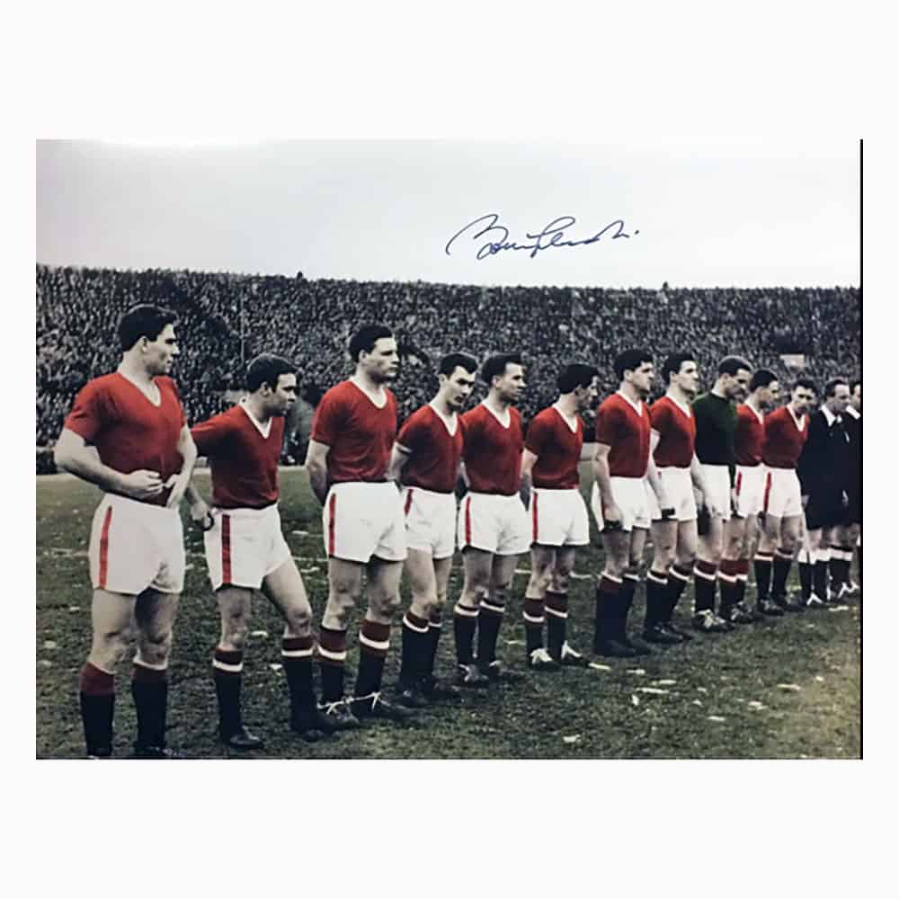 Sir Bobby Charlton signed Busby Babes "The Last Lineup" photo-image-1758