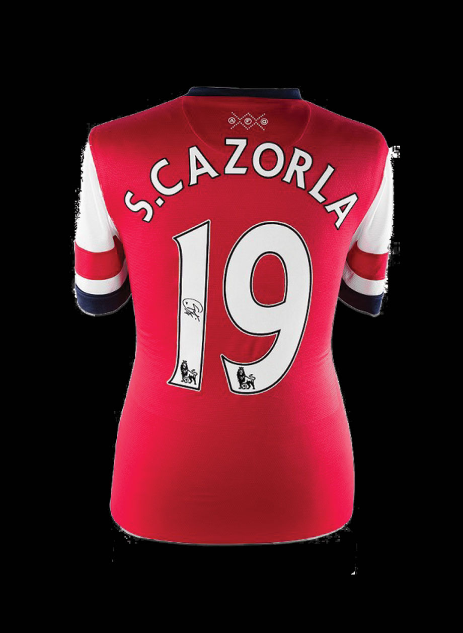 Santi Cazorla signed Arsenal 19 shirt - Unframed + PS0.00