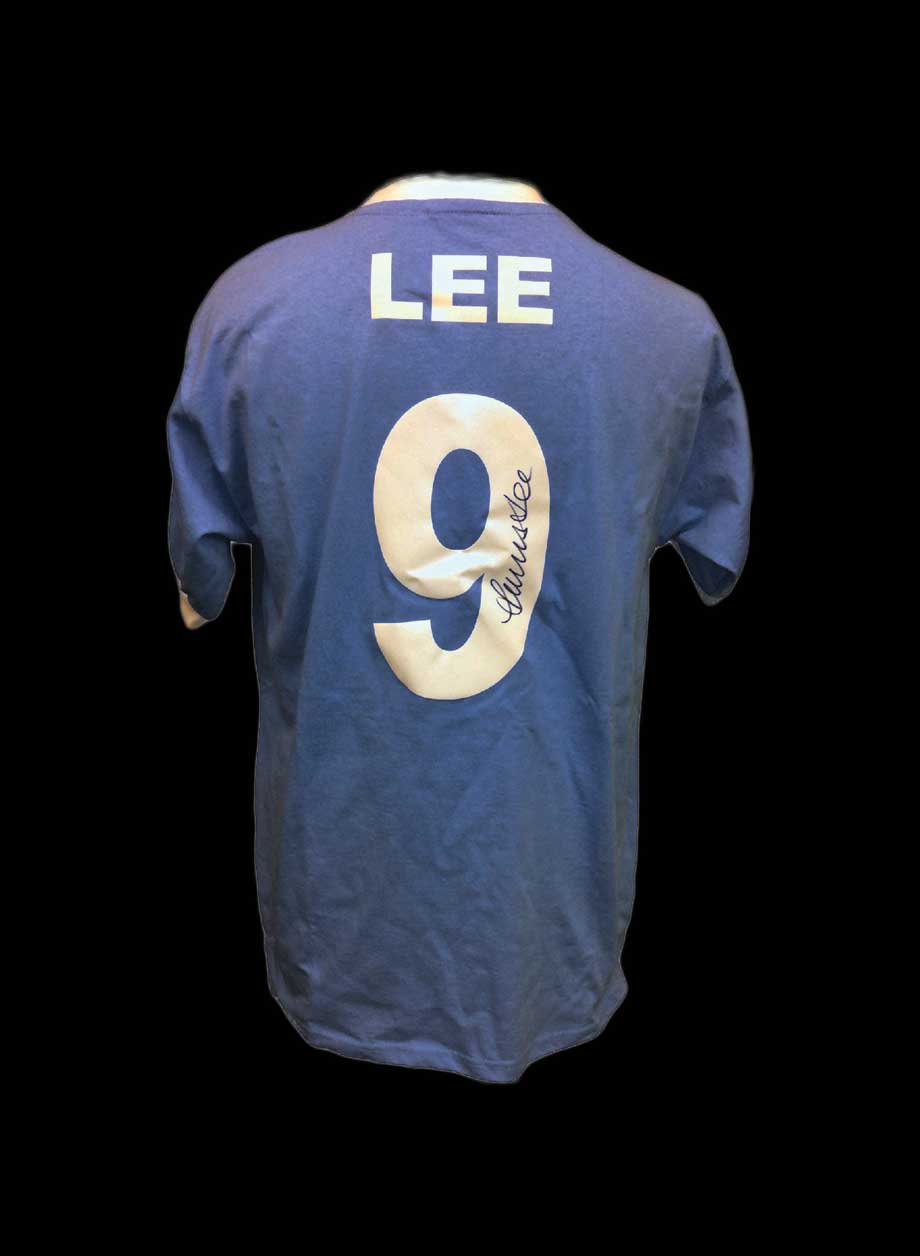Francis Lee signed Manchester City number 9 shirt. - Framed + PS95.00