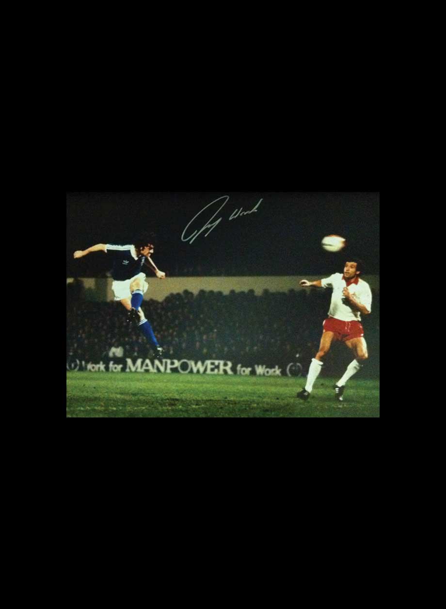 John Wark Signed Ipswich photo. - Standard Framing + PS35.00