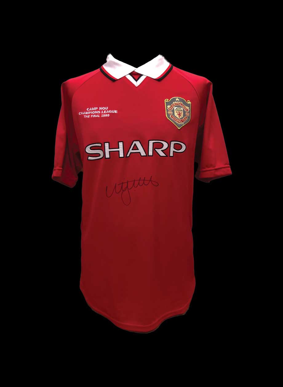 Nicky Butt signed 1999 Champions League Final replica shirt - Unframed + PS0.00