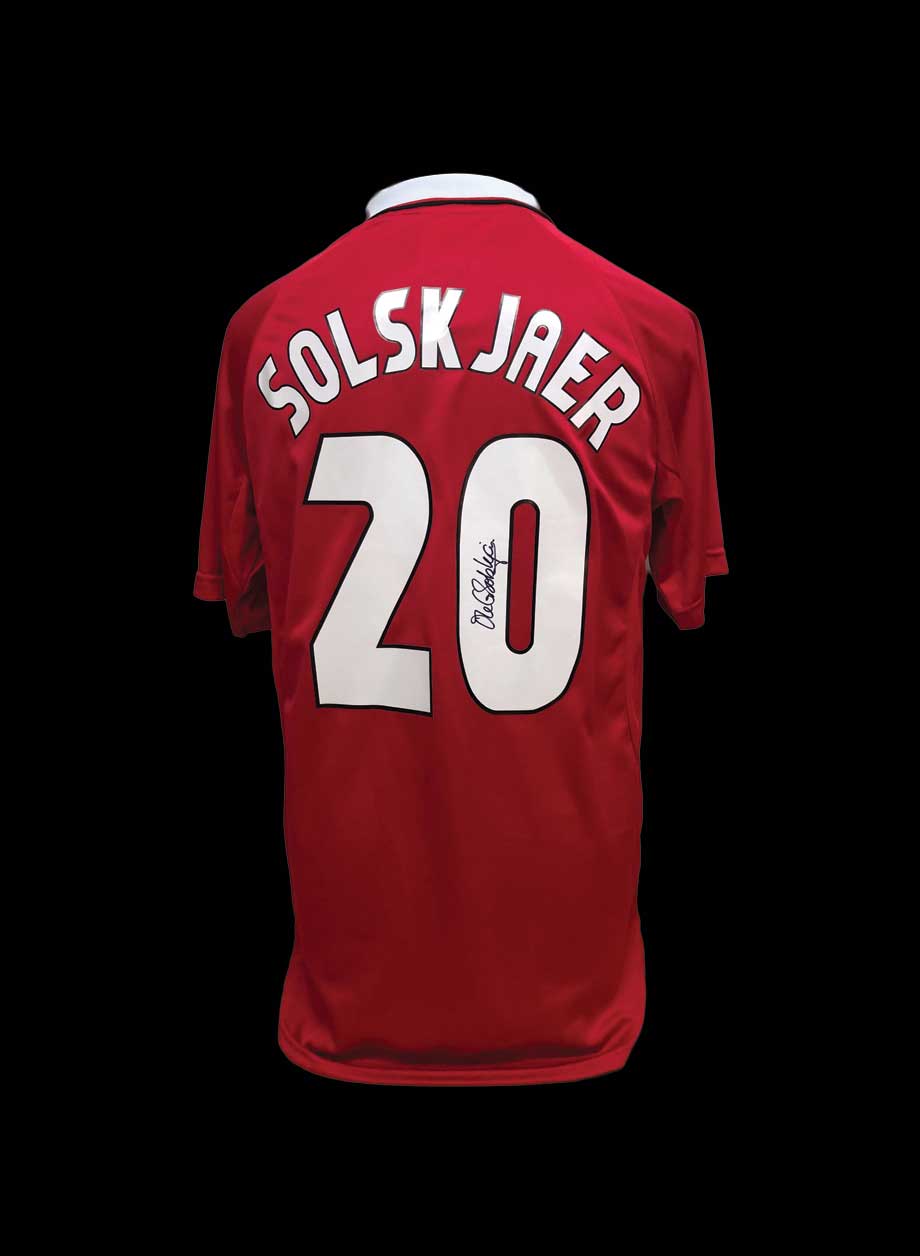 Ole Gunnar Solskjaer signed #20 Manchester United 1999 Shirt. - Unframed + PS0.00