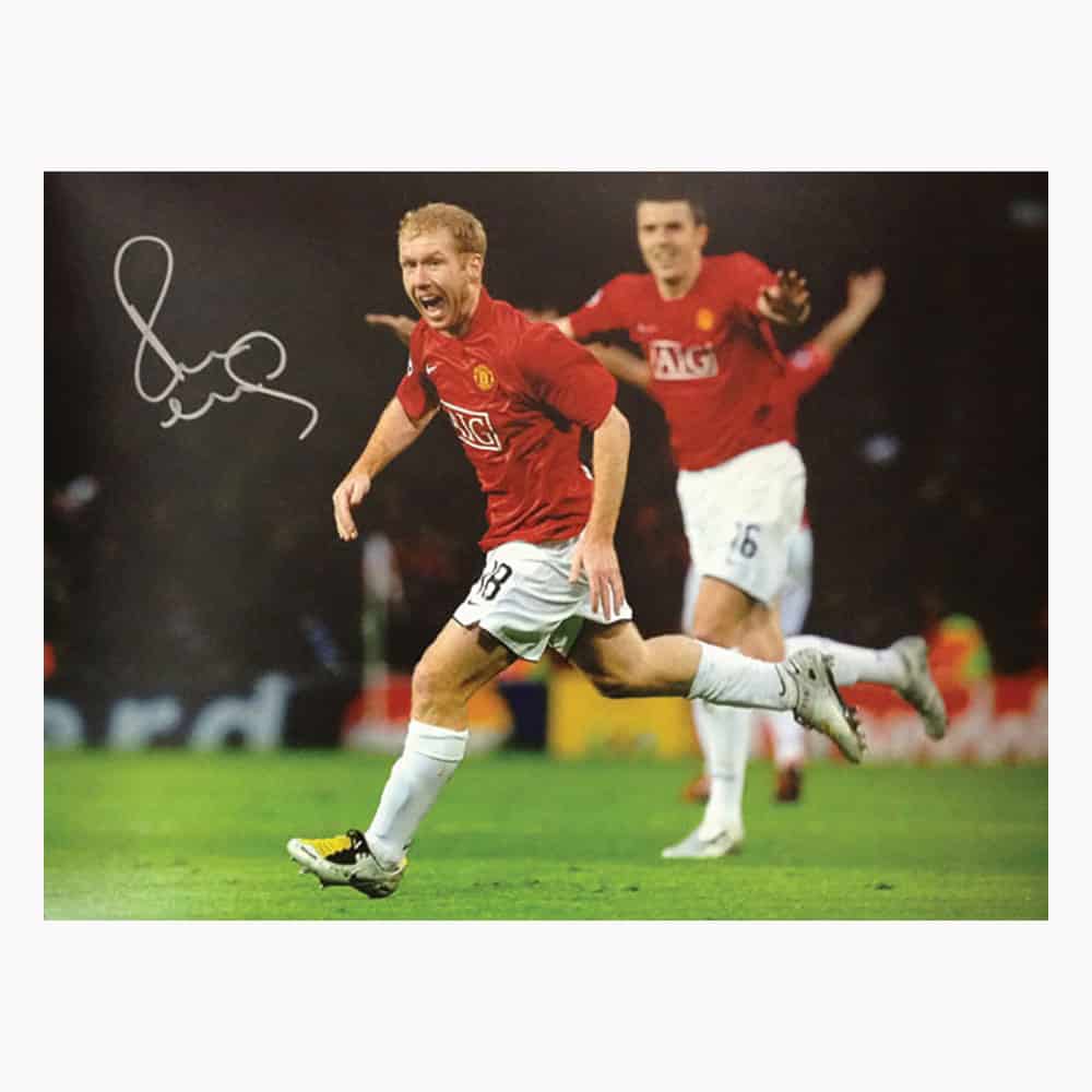Paul Scholes Signed Manchester United Photo All Star Signings