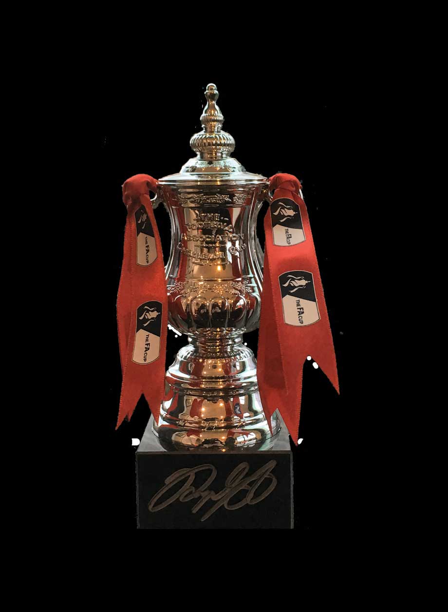 Ryan Giggs signed replica mini FA Cup Trophy - Unframed + PS0.00