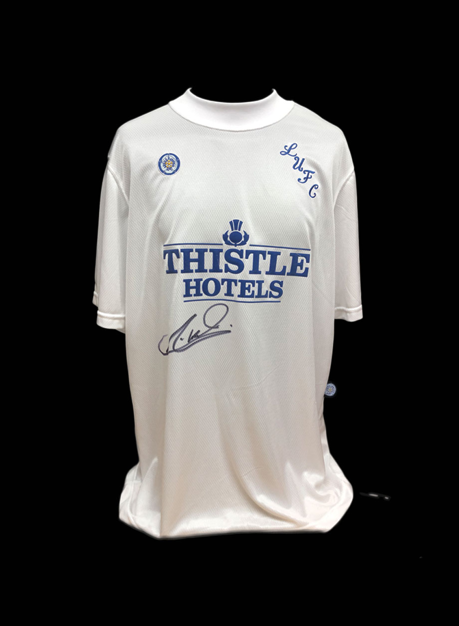 Tony Yeboah signed Leeds United shirt - Framed + PS95.00
