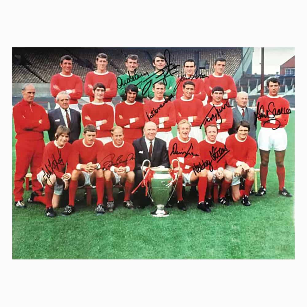 Manchester United 1968 European Cup Final photo signed by 10-image-1452