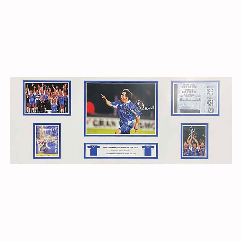 Gianfranco Zola signed Chelsea 1998 ECWC Winners storyboard.-image-1303