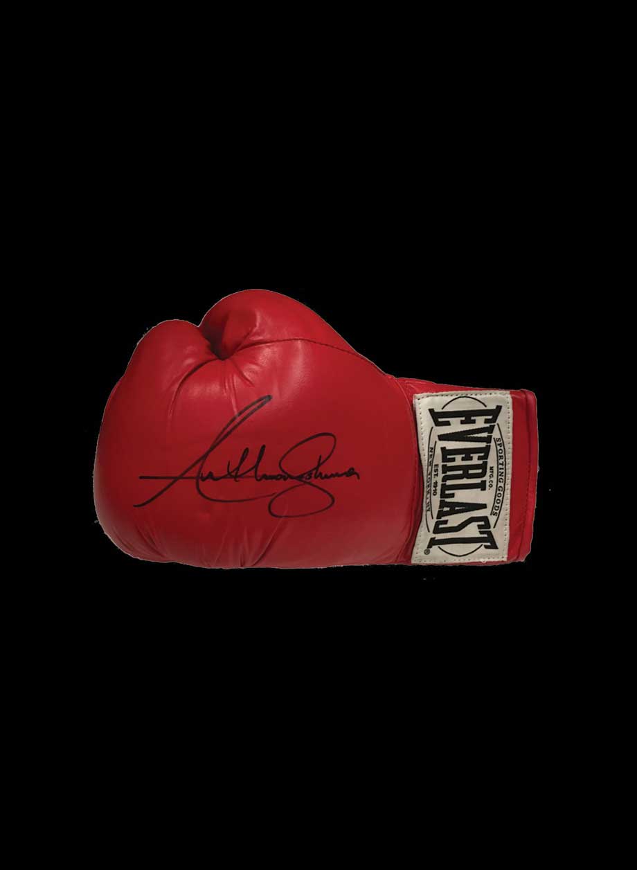 Anthony Joshua signed boxing glove - Unframed + PS0.00