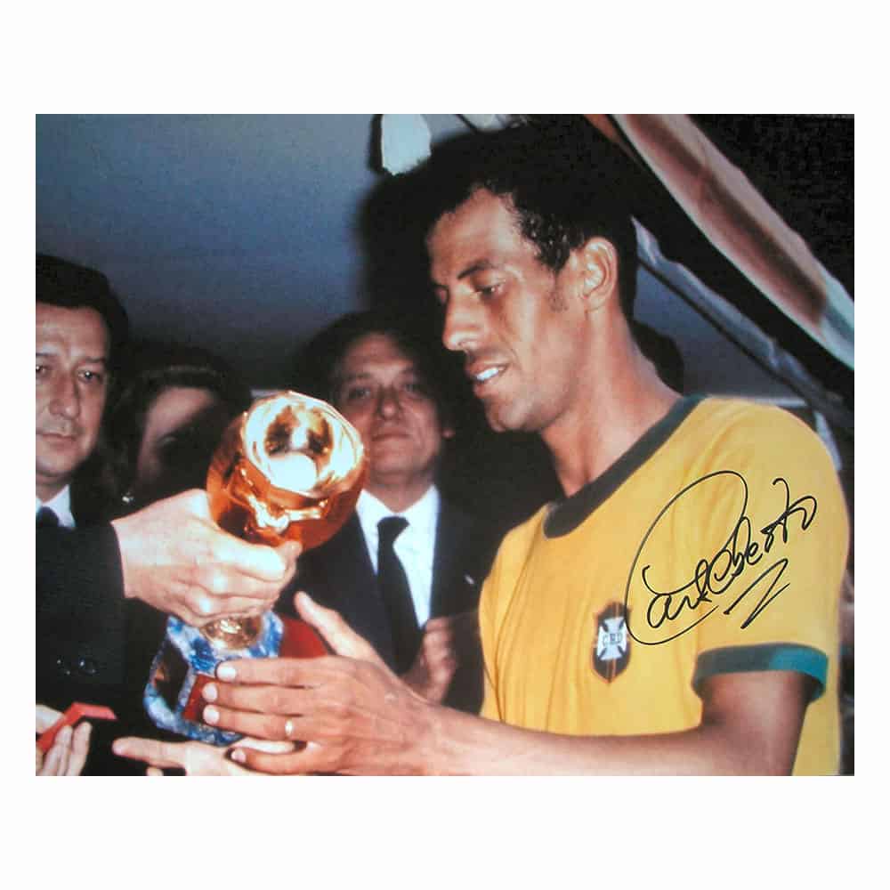Carlos Alberto signed 1970 World Cup Final team photo-image-2563