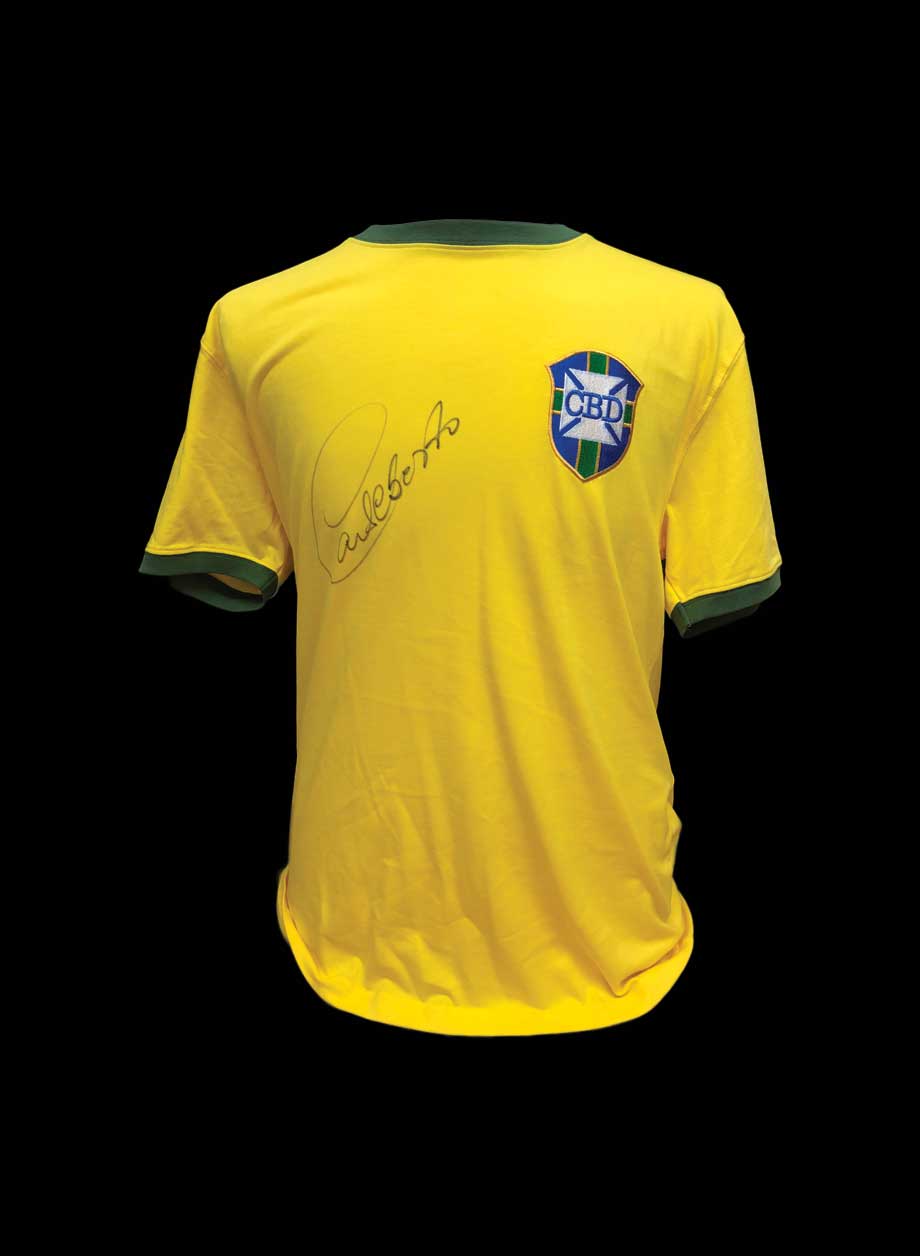 Carlos Alberto signed Brazil 1970 shirt - Framed + PS95.00