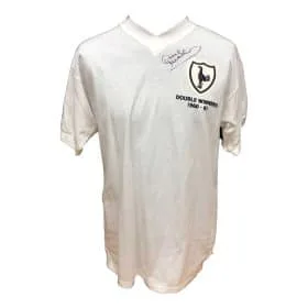 Kaos Double Winners 1961 yang ditandatangani Dave Mackay - Gambar 1