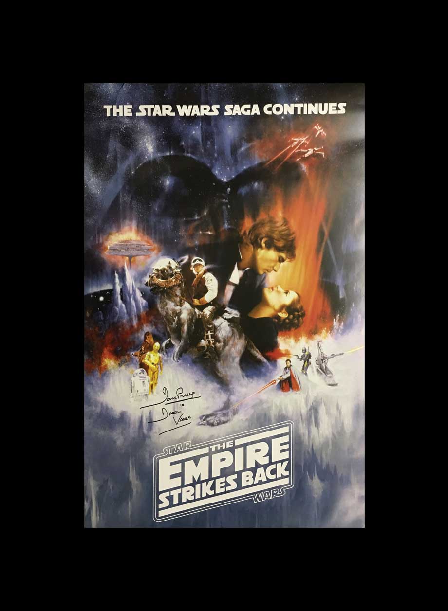 Dave Prowse Darth Vader signed Star Wars Empire Strikes Back poster - Unframed + PS0.00