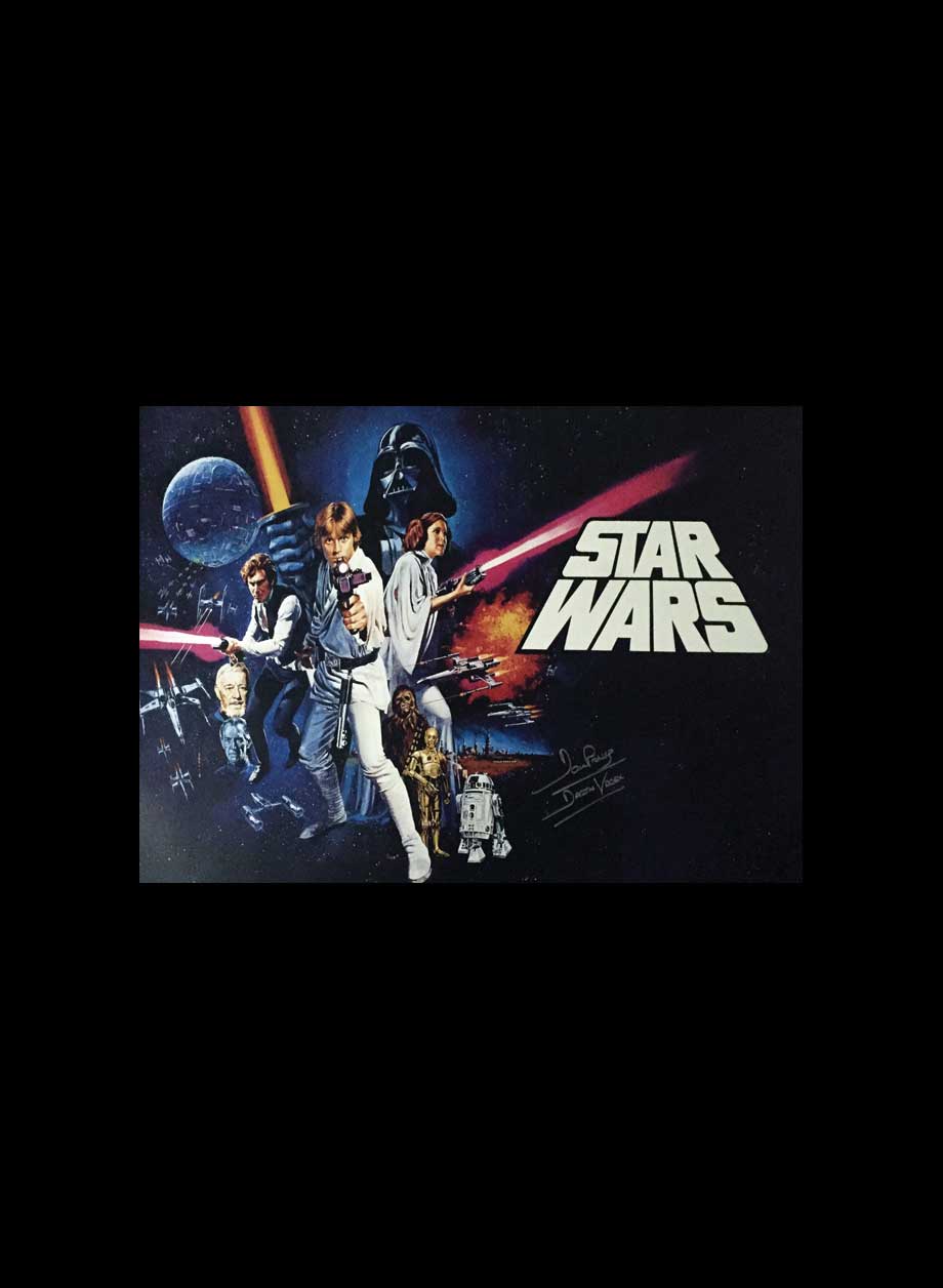 Dave Prowse Darth Vader signed Star Wars A New Hope poster - Standard Framing + PS35.00