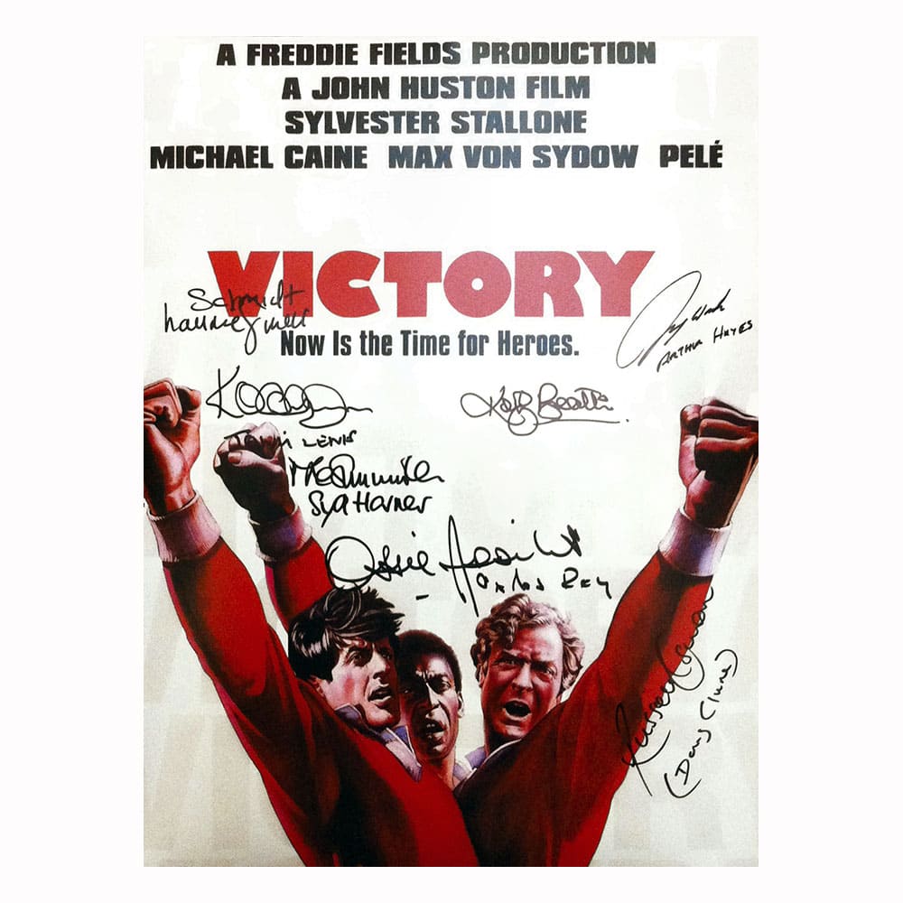 Escape To Victory movie poster signed by 7 players-image-3316