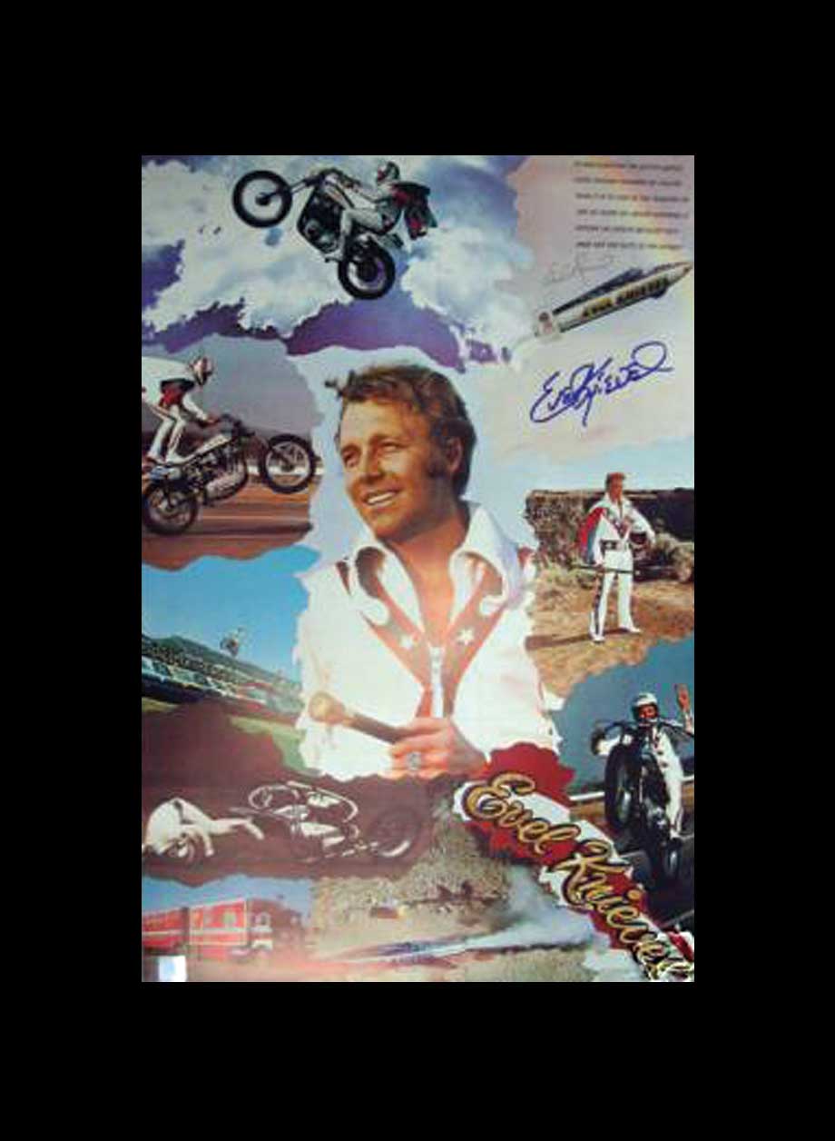 Evel Knievel signed poster - Unframed + PS0.00
