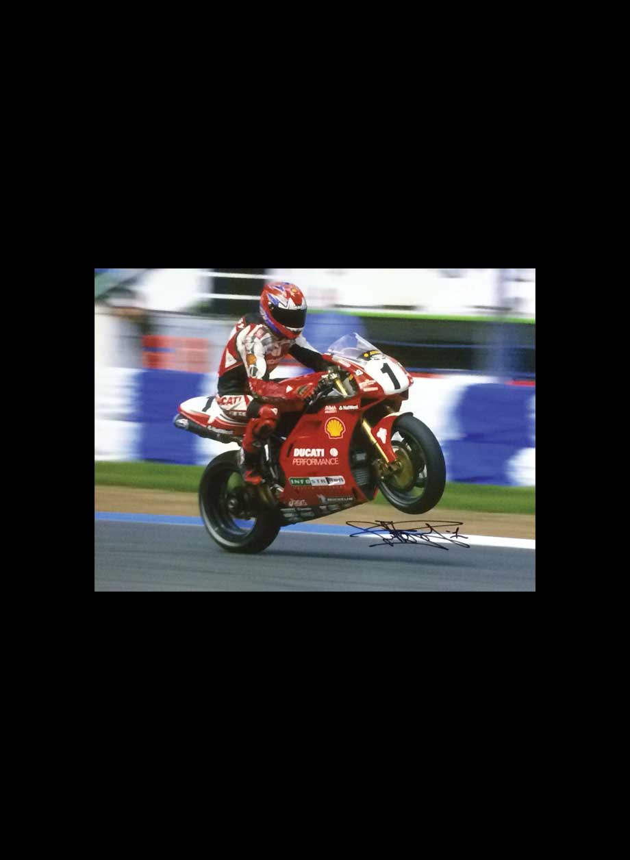 Carl Fogarty signed 16x12 photo - Premium Framing + PS45.00