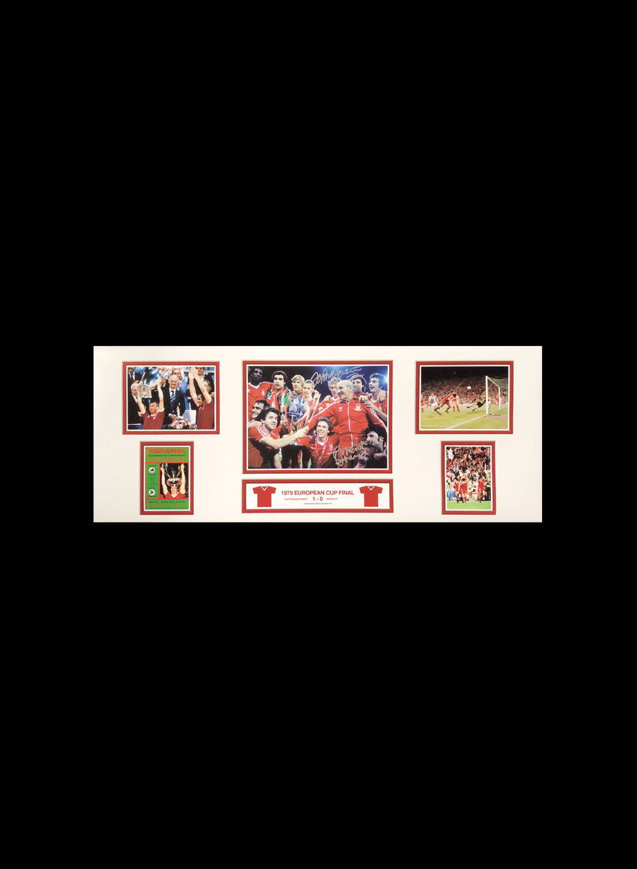 Francis & McGovern signed Nottingham Forest 1979 European Cup Winners storyboard - Unframed + PS0.00