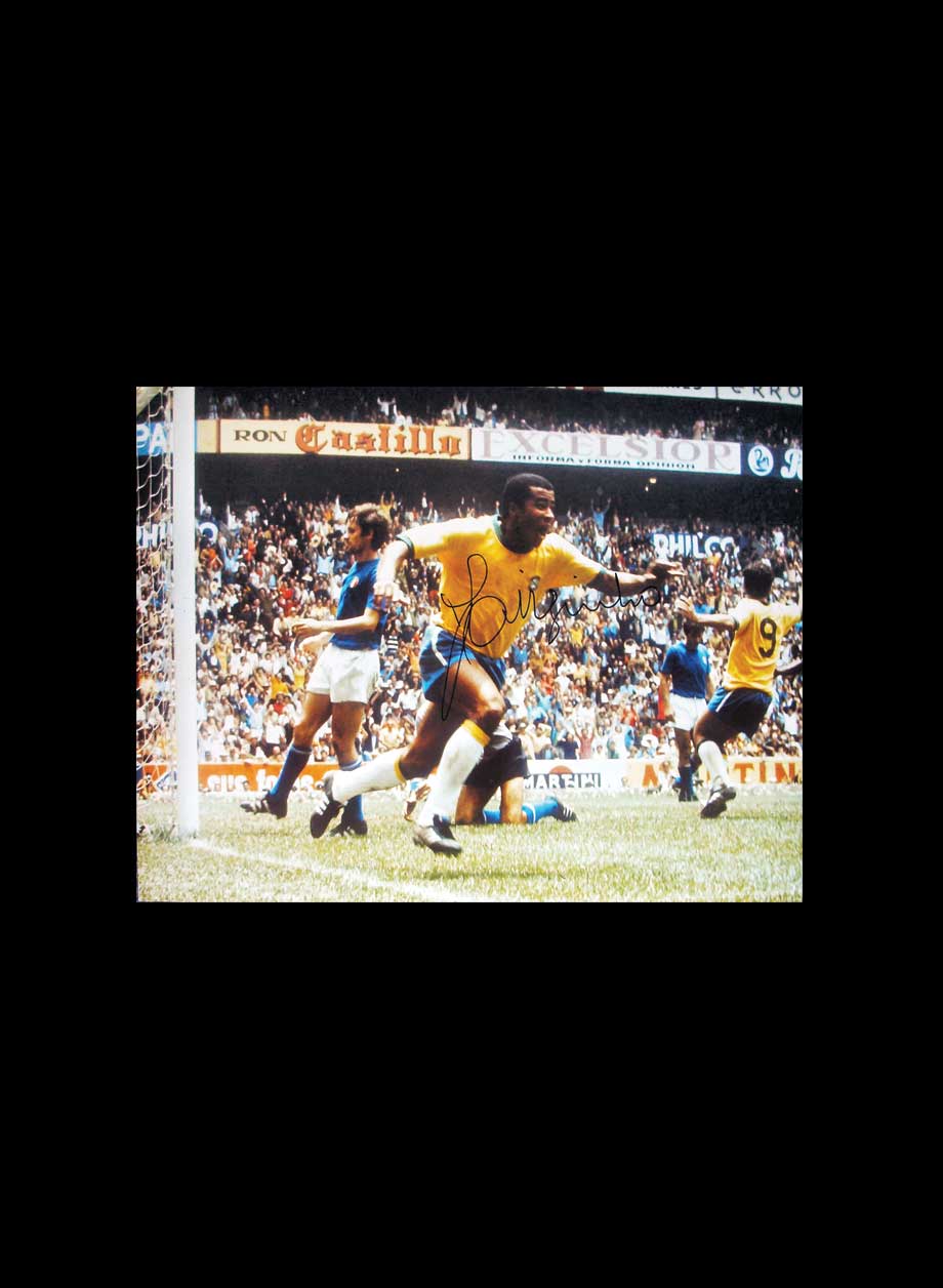 Jairzinho signed 1970 World Cup Final photo - Premium Framing + PS45.00