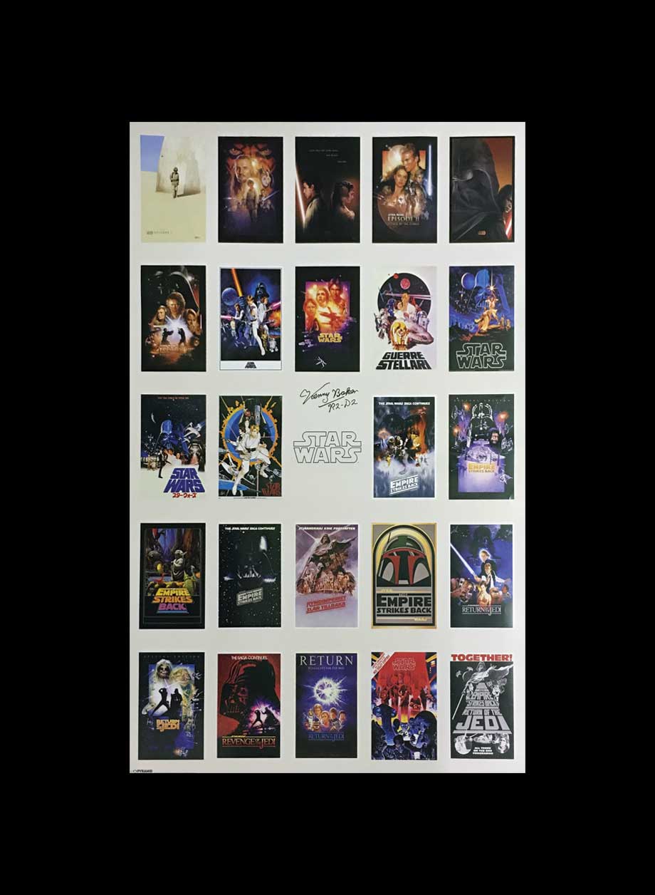 Kenny Baker R2-D2 signed Star Wars poster - Standard Framing + PS35.00