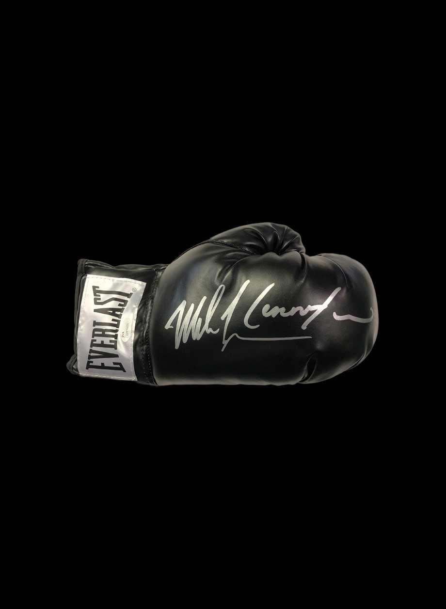 Mike Tyson & Lennox Lewis dual signed boxing glove - Unframed + PS0.00