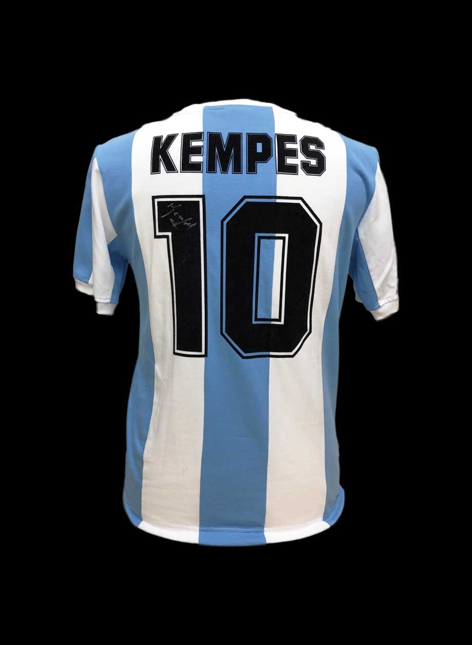 Mario Kempes signed 1978 Argentina number 10 shirt - Unframed + PS0.00