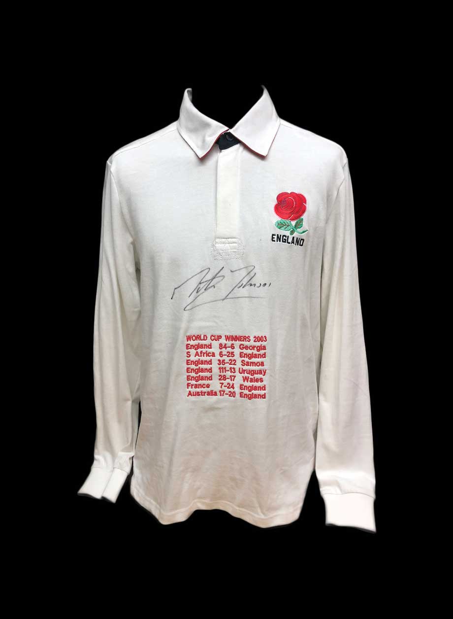 Martin Johnson signed embroidered England Rugby shirt - Unframed + PS0.00