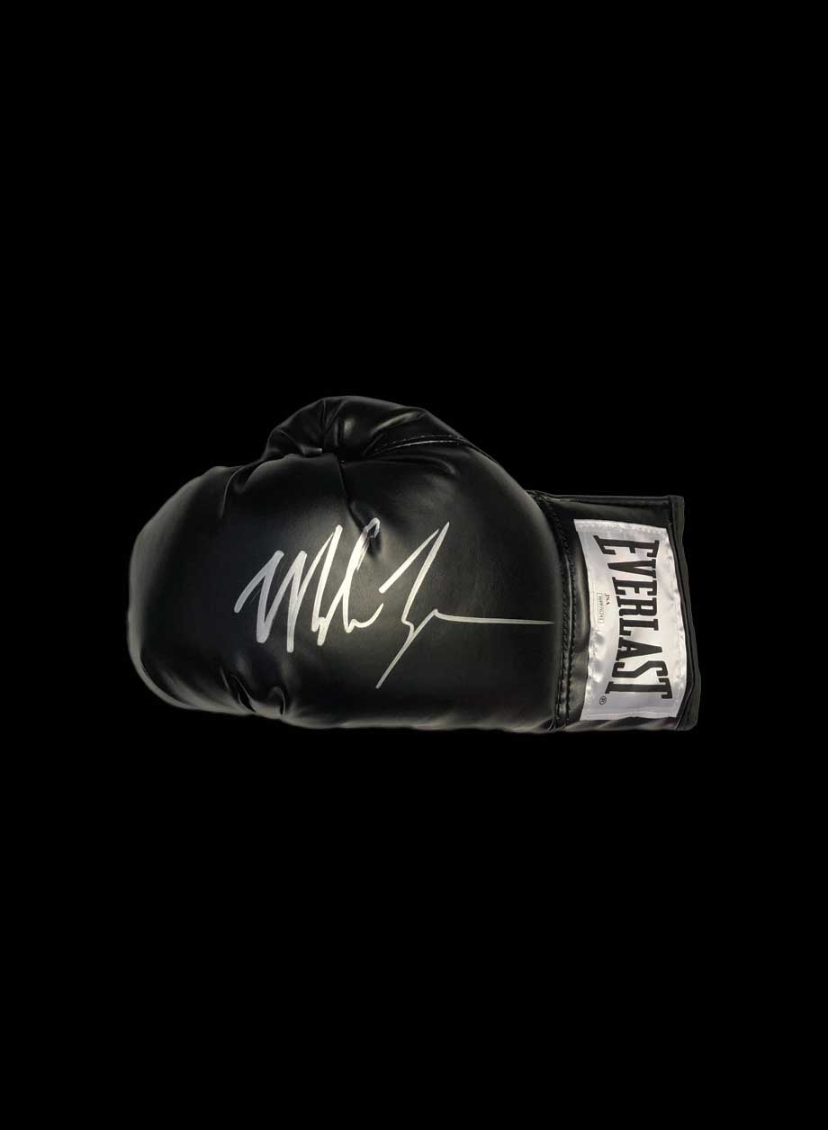 Mike Tyson signed boxing glove - Unframed + PS0.00