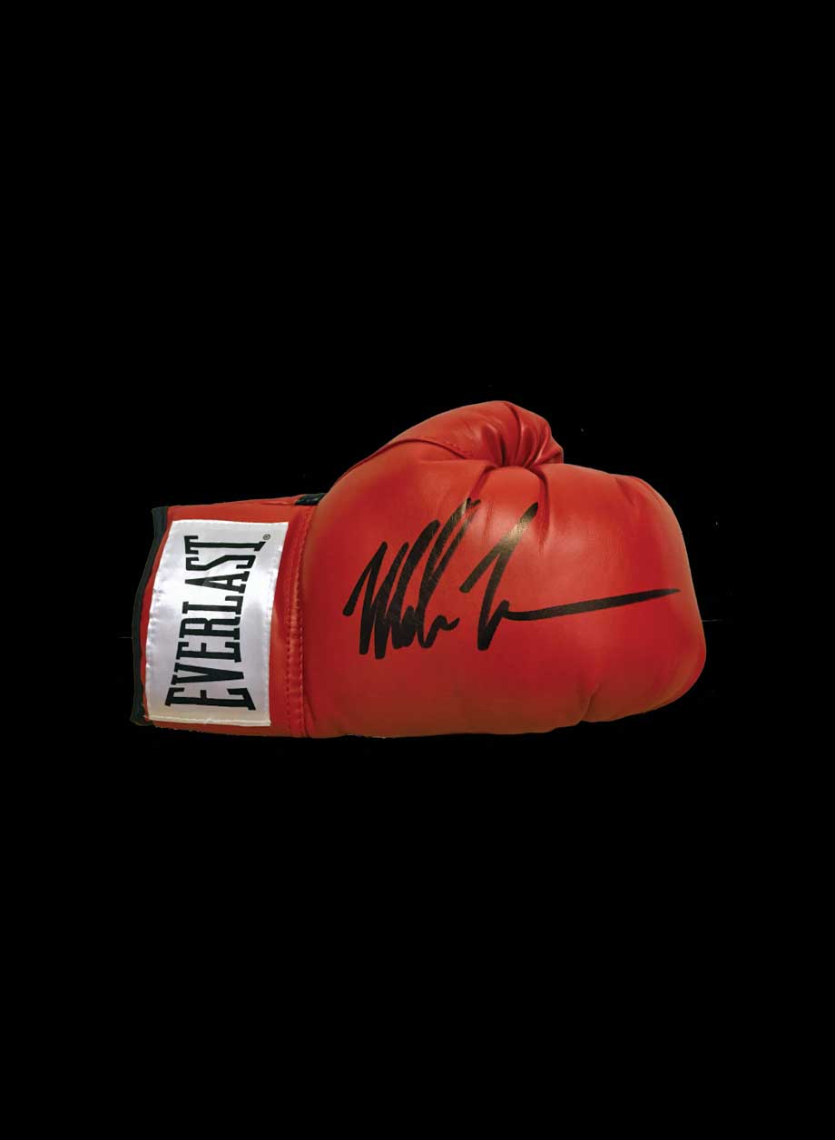 Mike Tyson signed boxing glove - Unframed + PS0.00