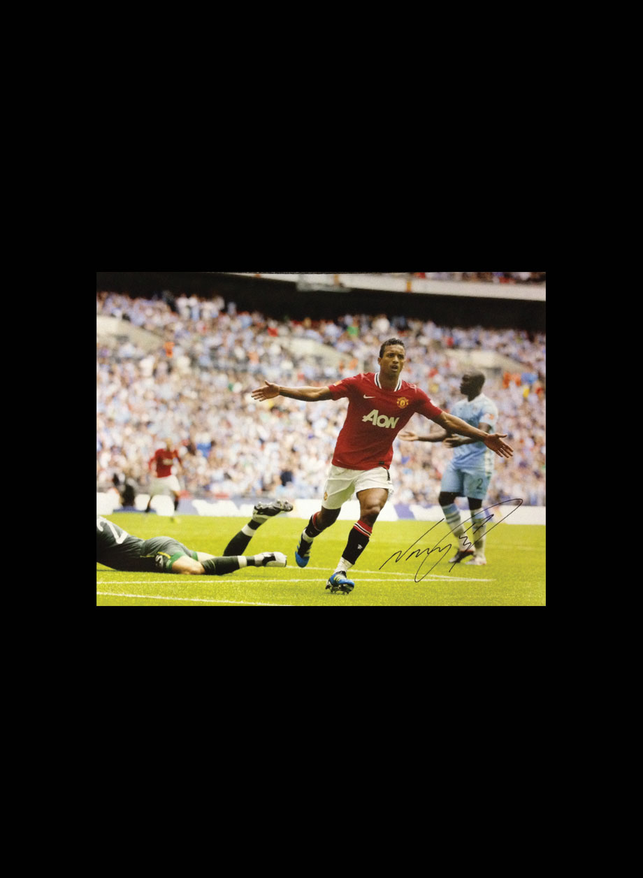 Nani signed Manchester United photo. - Premium Framing + PS45.00