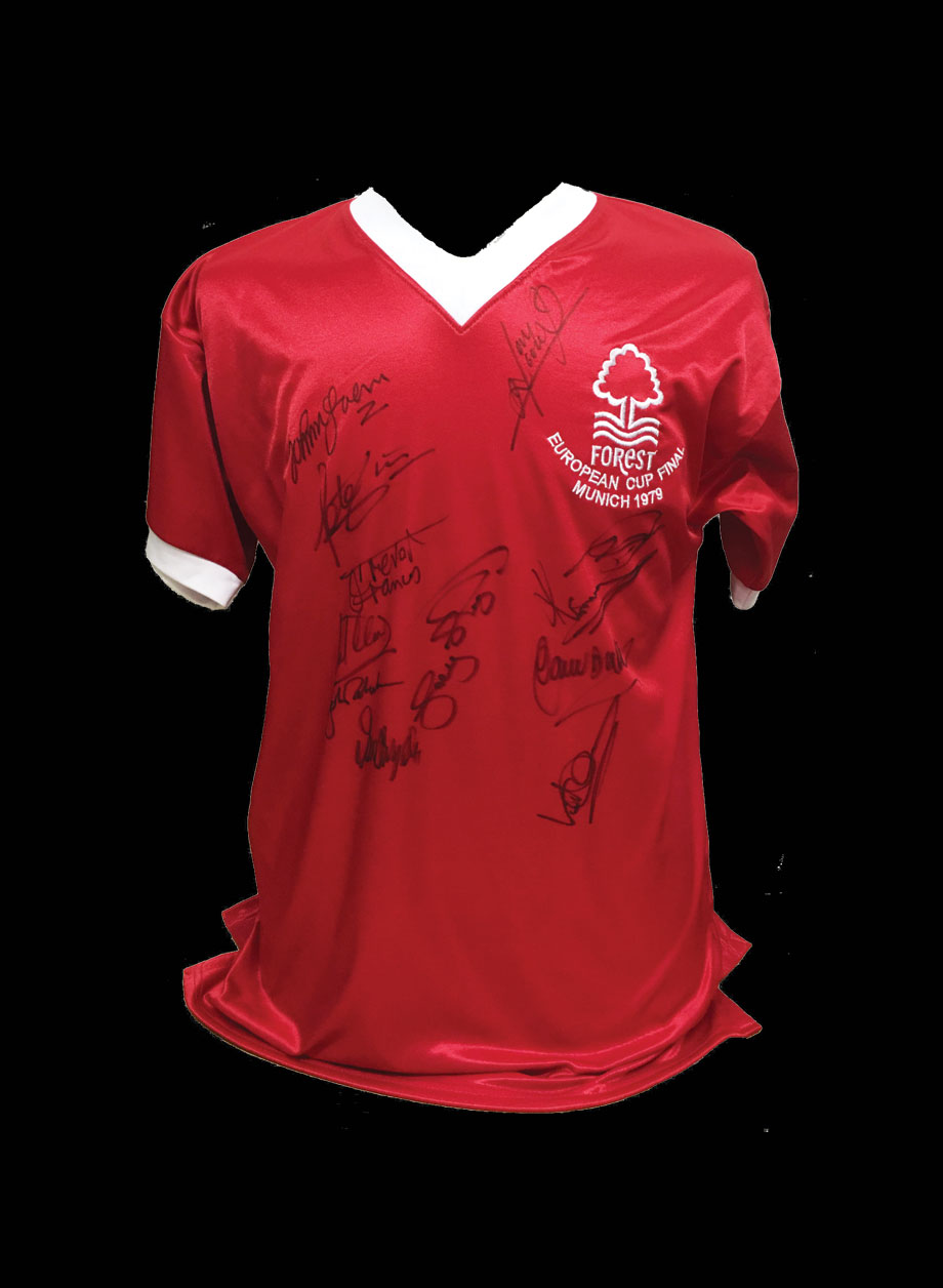 1979 Nottingham Forest European Cup Final signed shirt. - Unframed + PS0.00