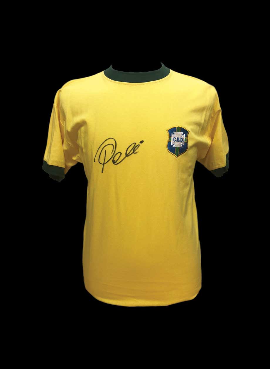 Pele signed Brazil 1970 shirt - Framed + PS95.00