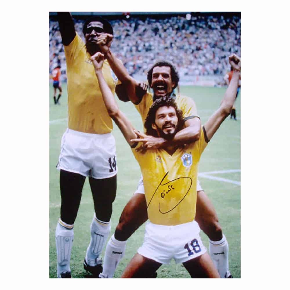 黄金のカルテット　ソクラテス 　ブラジル代表 　証明書付き　直筆サイン入りフォト 黄金のカルテット ソクラテス ブラジル代表 証明書付き 直筆