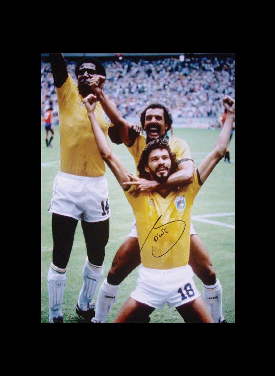 Socrates signed 1986 World Cup photo - Unframed + PS0.00