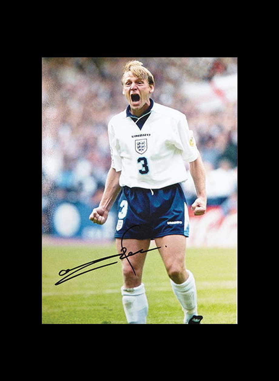 Stuart Pearce signed Euro 96 photo - Premium Framing + PS45.00