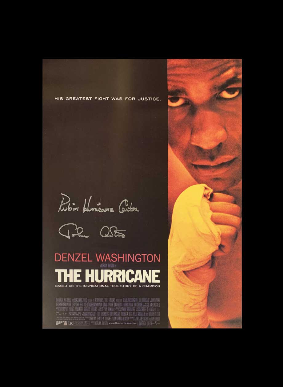 Rubin Hurricane Carter & John Artis signed 24x18 inch The Hurricane movie poster - Unframed + PS0.00