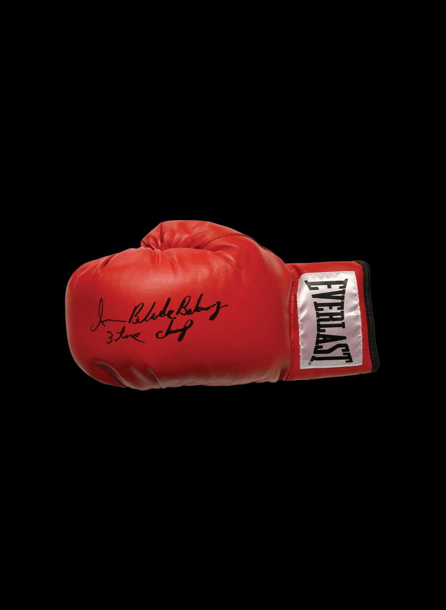 Iran Barkley signed boxing glove - Unframed + PS0.00