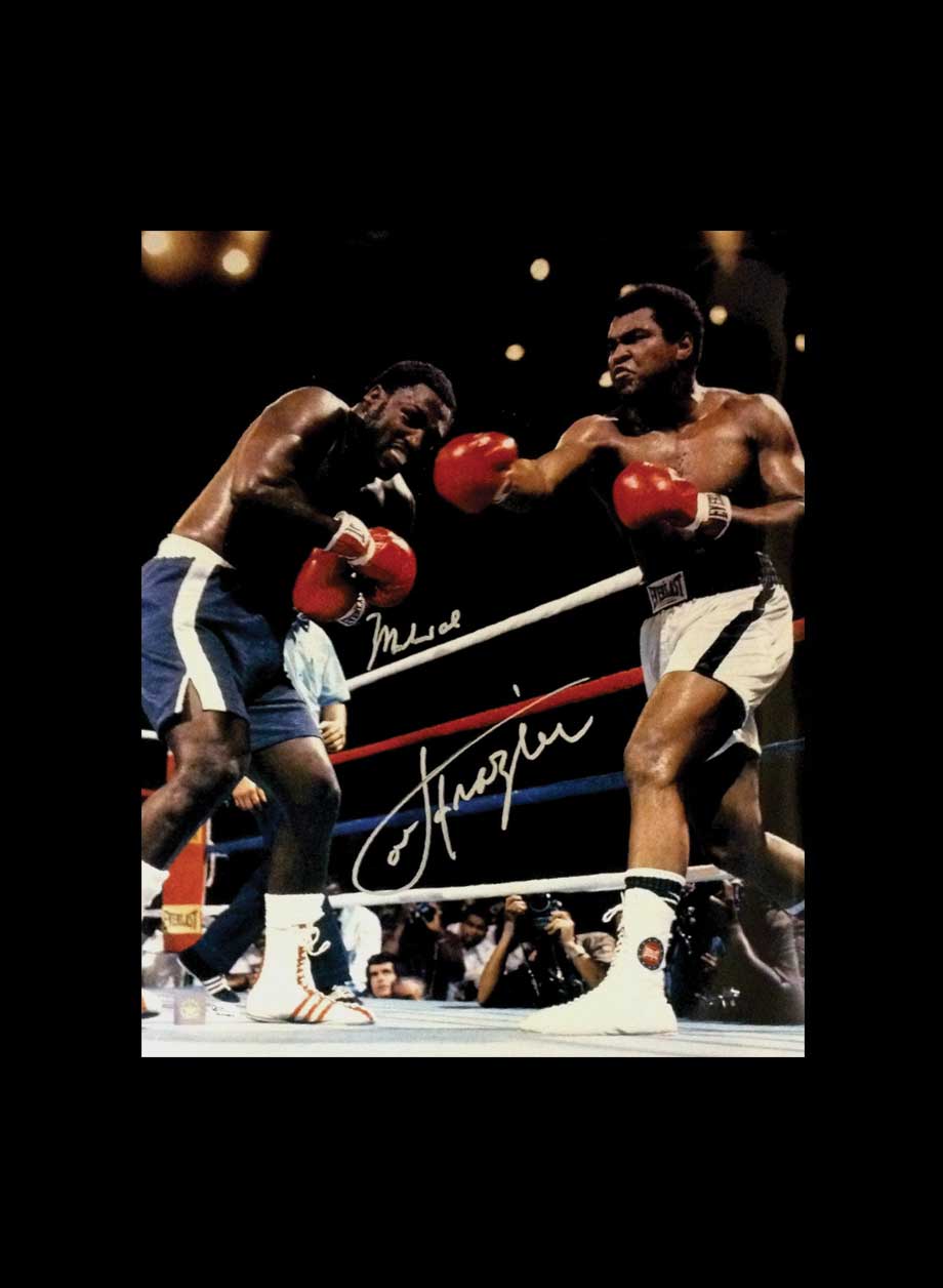 Muhammad Ali & Joe Frazier dual signed 16x20 photo - Unframed + PS0.00