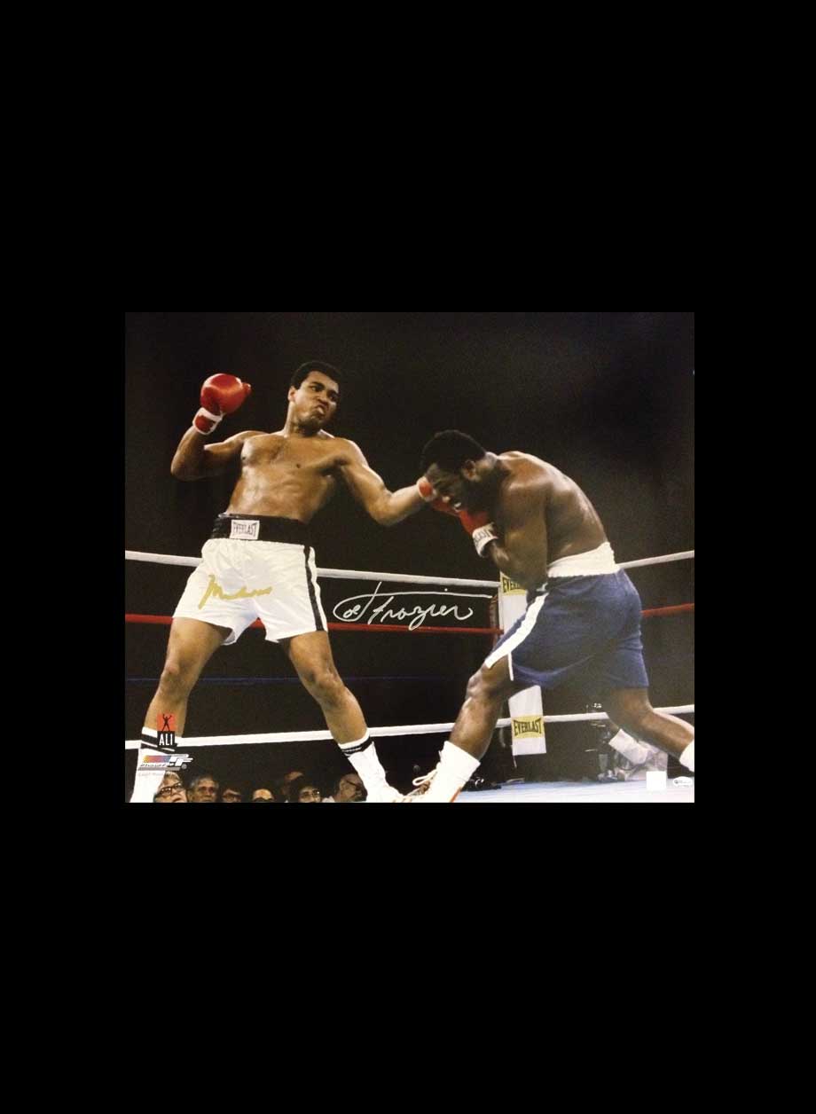 Muhammad Ali & Joe Frazier dual signed 24x20 photo - Premium Framing + PS45.00
